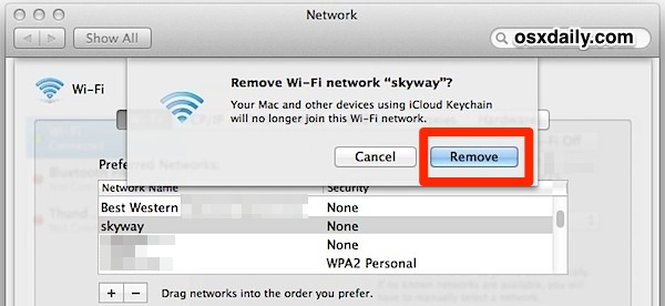 see password for wifi network on mac osx